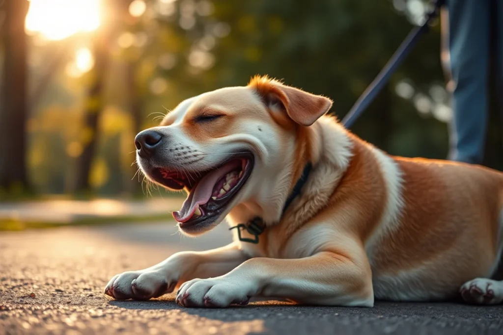 Senior Dog Groaning While Resting